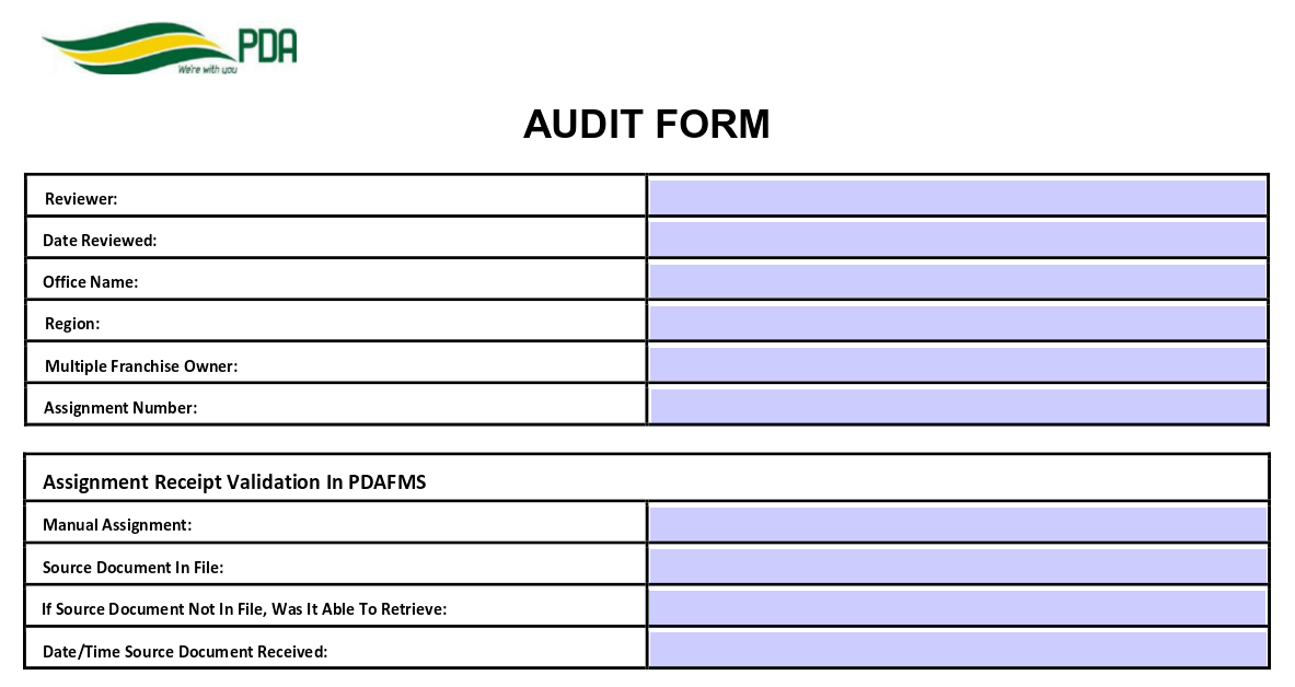 Audit Form